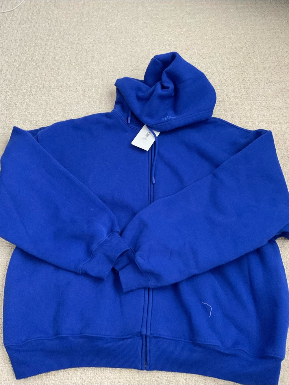 Aritzia Sweatfleece Blue Ablaze Full-Zip Hoodie Mega Zip Jacket nwt M